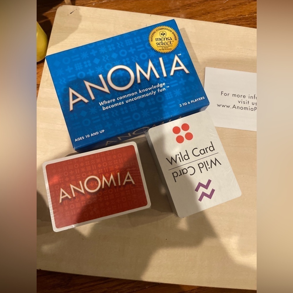 SEALED, NEW - ANOMIA Card Game - Everest Toys - Mensa Select - 2012